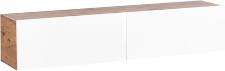 GLADSTONE - Wandgemonteerd TV-meubel - Bruin/Wit - 140 cm - Vezelplaat
