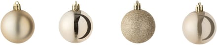 J-Line kerstbal - kunststof - champagne - doos van 40