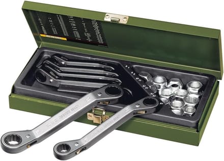 Speeder ratelsleutelset 6-delig - 6 x 7 tot 17 x 19 mm - professionele kwaliteit