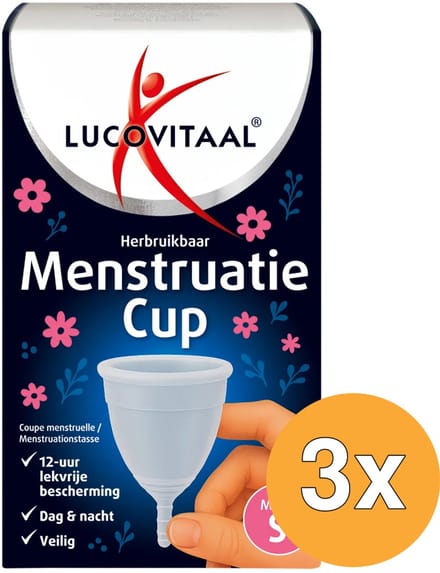 3x Lucovitaal Menstruatie Cup Maat S (1 stuk)