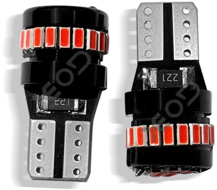 XEOD Lampen set – W5W T10 LED – Rood canbus - Achterlicht – 2 stuks