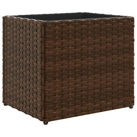 vidaXL - Plantenbak - 36x30x32 - cm - poly - rattan - bruin