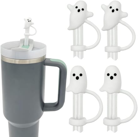 Dailygoods - Schattige Spook Rietjesafdekkingen Set van 4