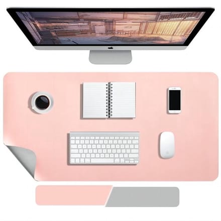 Allecto - Bureauonderlegger - Dubbelzijdige PU-lederen muismat