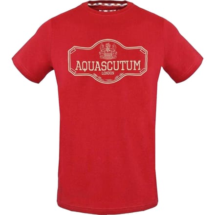 Aquascutum Heren Wegwijzer Logo T-Shirt (Rood)
