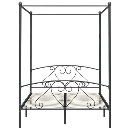 vidaXL - Hemelbedframe - metaal - grijs - 160x200 - cm