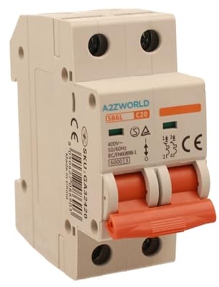 Automatische stroomonderbreker 2P 20A 6kA