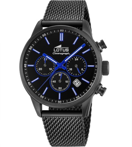 LOTUS MEN'S BLACK STAINLESS STEEL WATCH BRACELET 18700/3