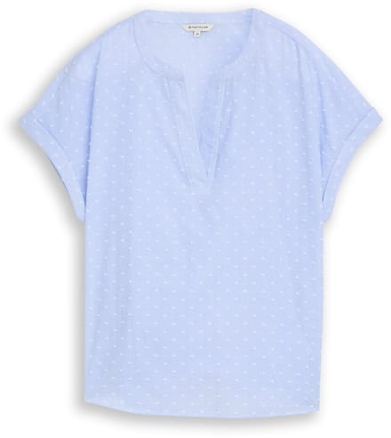 Tom Tailor - Losvallende blouse met borduursel - Maat 34 - kentucky blue dobby stripe