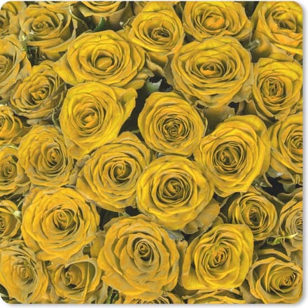 Muismat 20x20 cm - Mousepad Rozen - Geel - Boeket - Muismatten