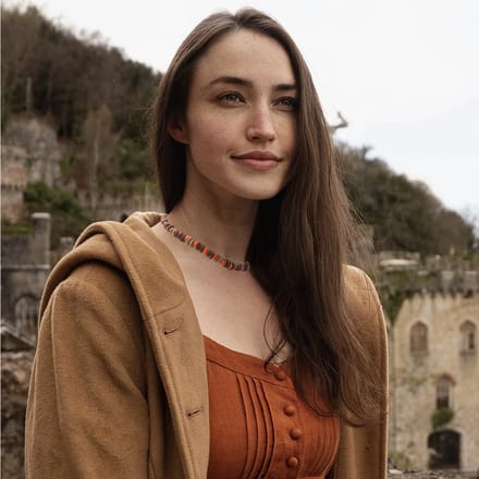 CocoReef Wide Choker of Haarband – Bruin/Oranje
