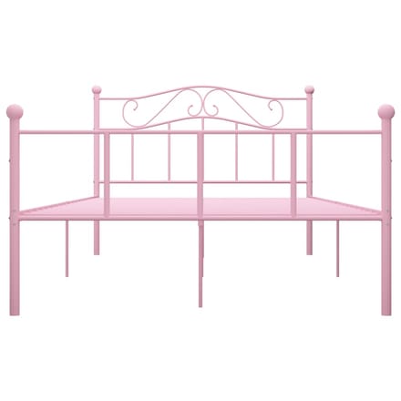 vidaXL - Bedframe - metaal - roze - 160x200 - cm