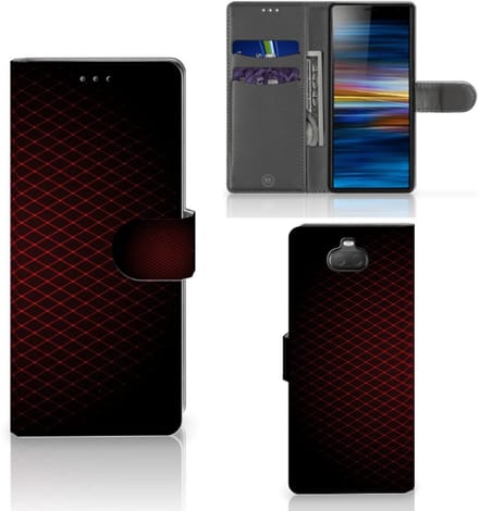 Sony Xperia 10 Telefoon Hoesje Geruit Rood