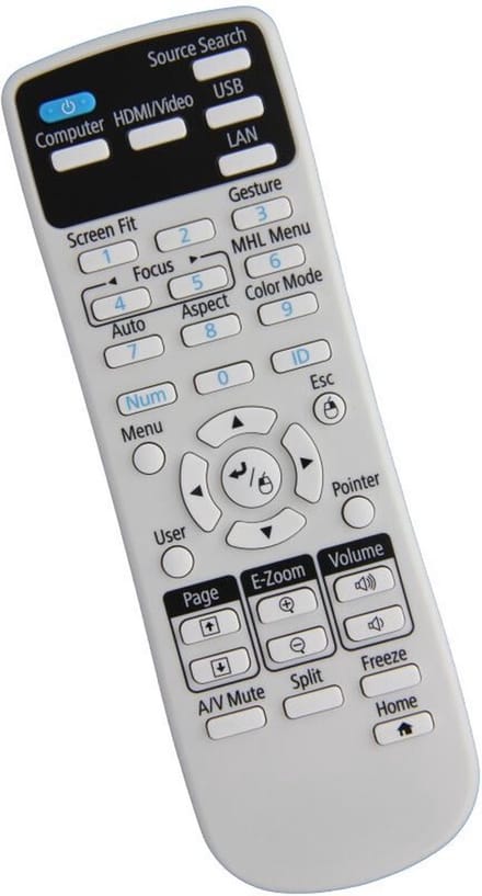 Afstandsbediening geschikt voor de EPSON H794C beamer, vervangt 2177002 / 217700200