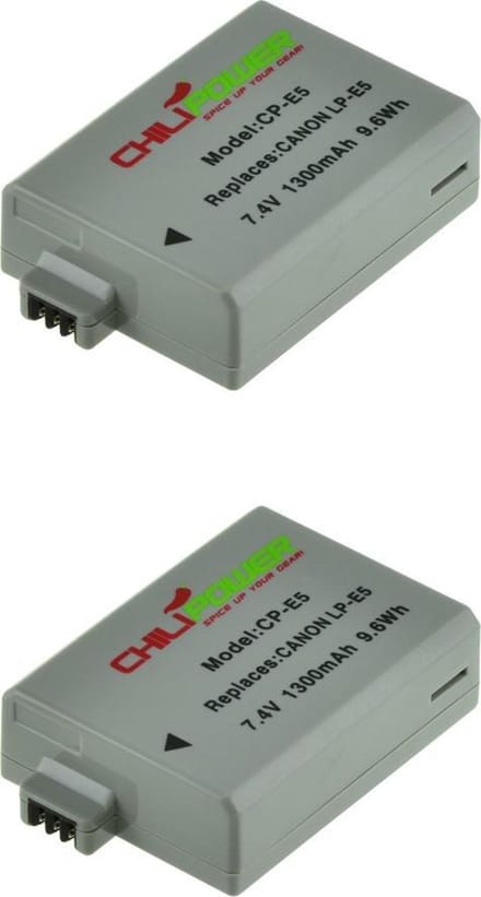 ChiliPower LP-E5 accu voor Canon - 1300mAh - 2-Pack