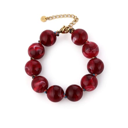 Bijoutheek Armband (Sieraad) Kralen Grof Resin Bordeaux