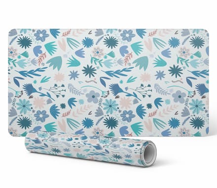 Duurzame antislip bureaumat met retro bloemenpatroon 100x50 cm
