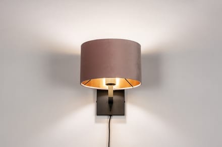 Lumidora Wandlamp 30901 - Voor binnen - SIENA - E27 - Zwart - Roze - Koper - Metaal