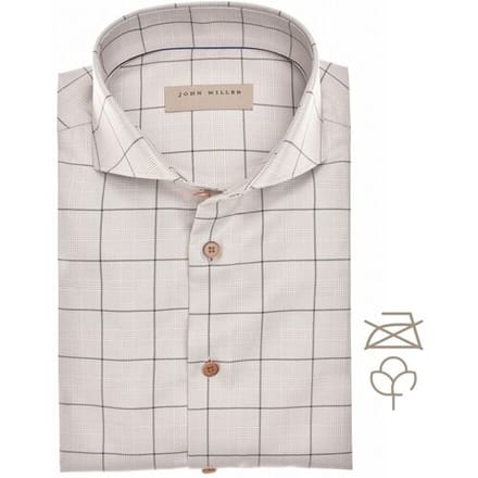 John Miller Overhemd Non-Iron Supreme Check Licht Bruin / male