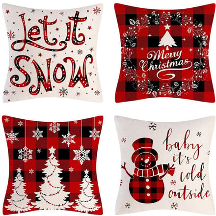 Housse de coussin de Noël décoration de la maison coussin de canapé 39 45*45cm black