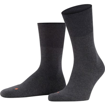 FALKE Run eenkleurig katoen functioneel materiaal sokken unisex grijs - maat 37-38