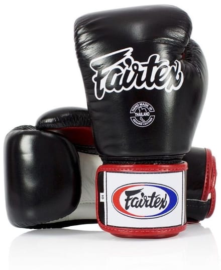 Fairtex BGV1 - Leren Bokshandschoenen - Zwart/Wit/Rood - 10oz