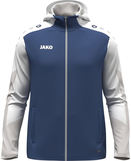 Jako Dynamic Jas Met Kap Dames - Nachtblauw / Wit / Lichtgrijs | Maat: S