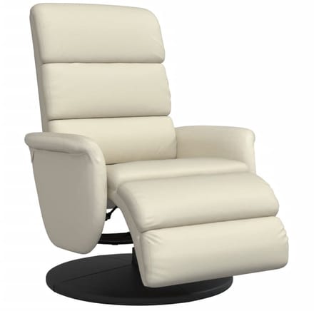 vidaXL - Fauteuil - verstelbaar - met - voetensteun - kunstleer - crèmekleurig