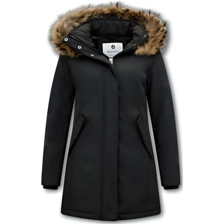 Matogla Winterjas met echte bontkraag slim fit