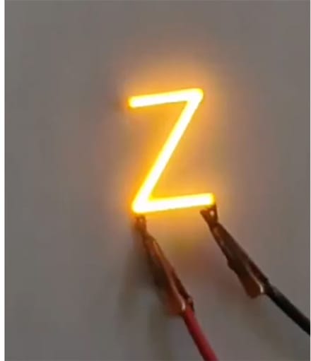 COB LED 3V Filament Letter Geel 3 x 3 cm FPC 2200K 1W Warm-wit