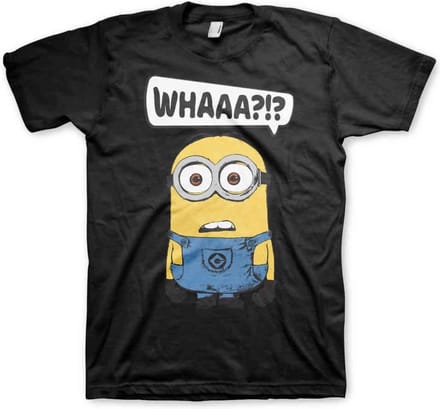 Minions Heren Tshirt -XL- Whaaa?!? Zwart