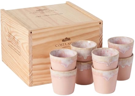 Costa Nova Koffiekopjes Grespresso Soft Pink 190 ml - 8 stuks - Gift box
