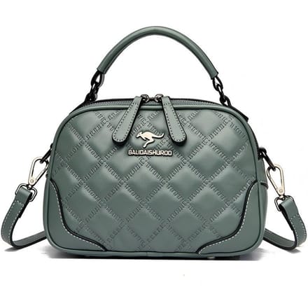 Modieuze Diamantvormige Dameshandtas Dubbele Rits Effen Kleur Retro Schoudertas voor Dames gray
