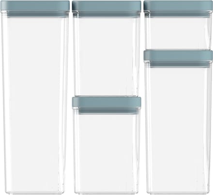 Curver Kara Voorraadbussen - Set 0,5L + 2x1,2L + 1,8L + 2,4L - Turquoise Blauw