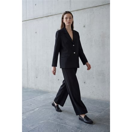 Katoenen Linnen Blazer met Knopfsluiting