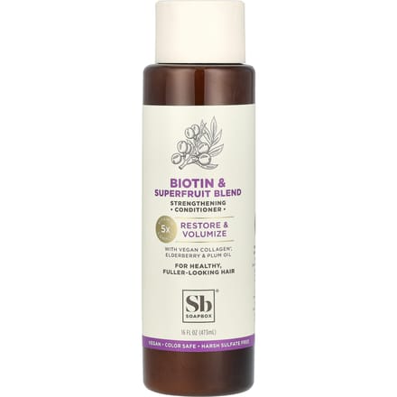 Soapbox, versterkende conditioner, biotine & superfruitmix, 16 fl oz (473 ml) white