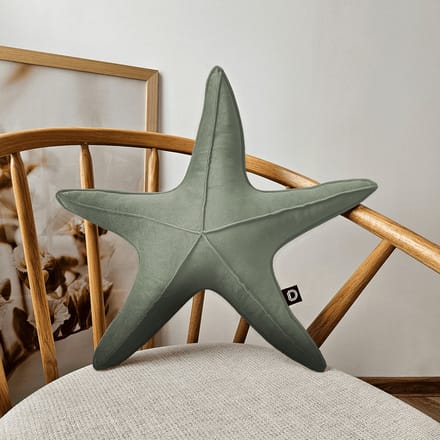Decordruk VELVET Serie - Sierkussen - Stervorm - Szałwia - 53 cm