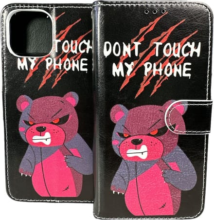 Portemonnee Book Case Hoesje Geschikt voor: iPhone 14 Plus - Don't Touch My Phone Print