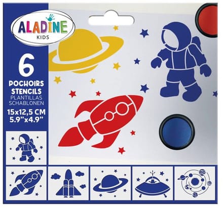 Aladine stencils ruimte - creatieve sjablonen voor kinderen.
