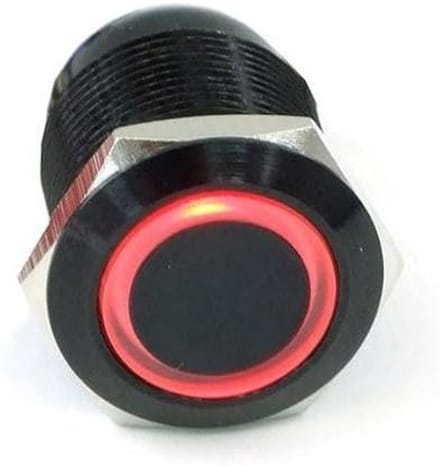 Drukknop Vandalisme - Belknop Verlichting - Computer Modificatie - Verlichte Ring - 19 mm - Rood