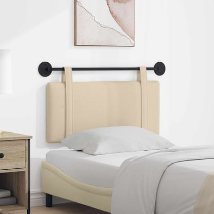 vidaXL - Hangend - hoofdbord - Crème - Stof