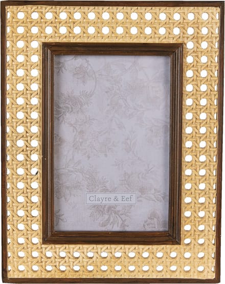 Clayre & Eef Fotolijst 10x15 cm Bruin Beige Polyresin