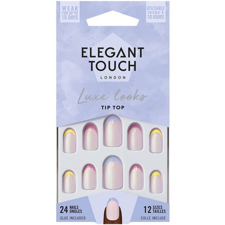 Luxe Looks Nails With Glue Oval Limited Ed #tip Top