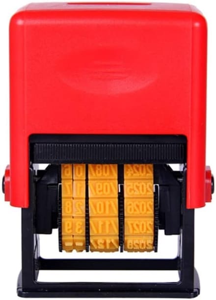 D-4 Type Date Coding Machine Manual Date Printing Machine Coding Printing Machine Adjustable Date Printing Machine for Date Printing (Red & Black)