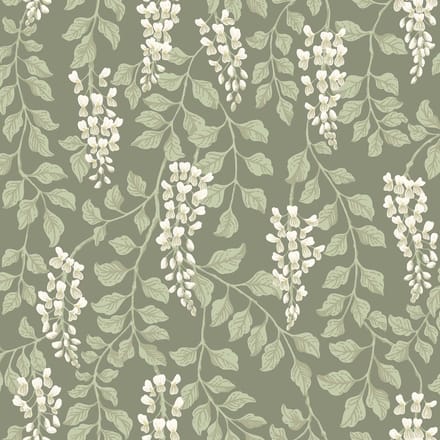 Boråstapeter Vliesbehang 5710 - Orangeri - Botanisch Groen - 53cm x 10.05m