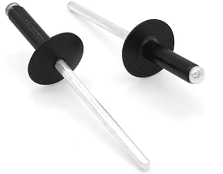 Aluminium klinknagels met brede kop 4,8 x 20 mm - Zwart (100 stuks)