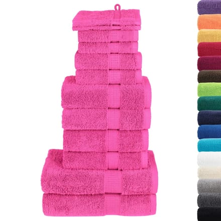 vidaXL - 12-delige - Handdoekenset - SOLUND - 600 - g/m² - roze