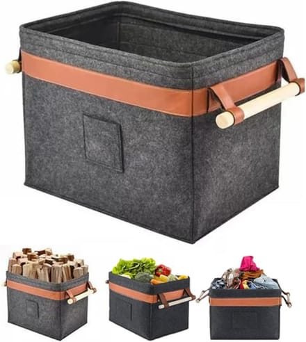 Brandhout Drager - Vilten Mand - Haardhout Opslag - Grote Capaciteit - 45x32x40 cm - Multicolor