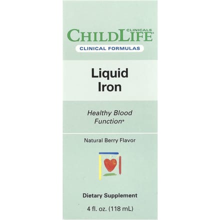 ChildLife Clinicals, Fer liquide, baies naturelles, 4 fl oz (118ml)