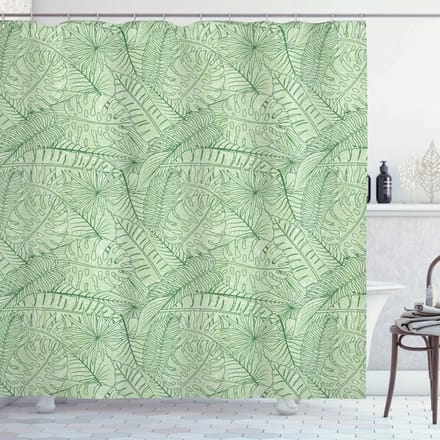 ABAKUHAUS Douchesgordijn – Natuur Bladeren – 175x220 cm – Groen
